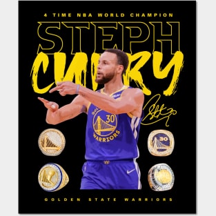 Steph Curry 4 Rings Posters and Art